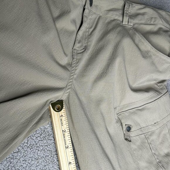 Prana Convertible Cargo Pants Womens 10 Light Brown Nylon Zip Off Hiking Outdoor - Picture 11 of 13